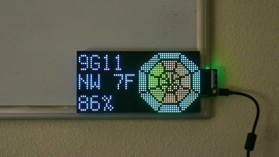 LED Matrix with avalanche forecast and weather data displayed